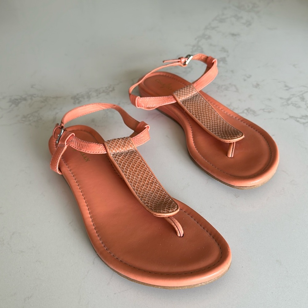 Cole Haan NEW 6.5 T strap sandal in tangerine. GREAT LOOKING 🥰